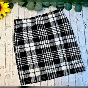 SHEIN Girls Black & White Plaid Mini Skirt 11Y 12Y